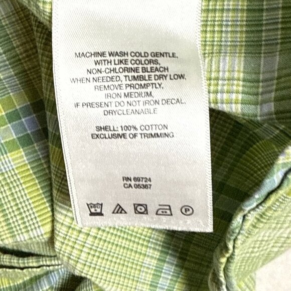 Columbia Shirt Mens Large Short Sleeve Plaid Green Button Front Pocket - Picture 5 of 9